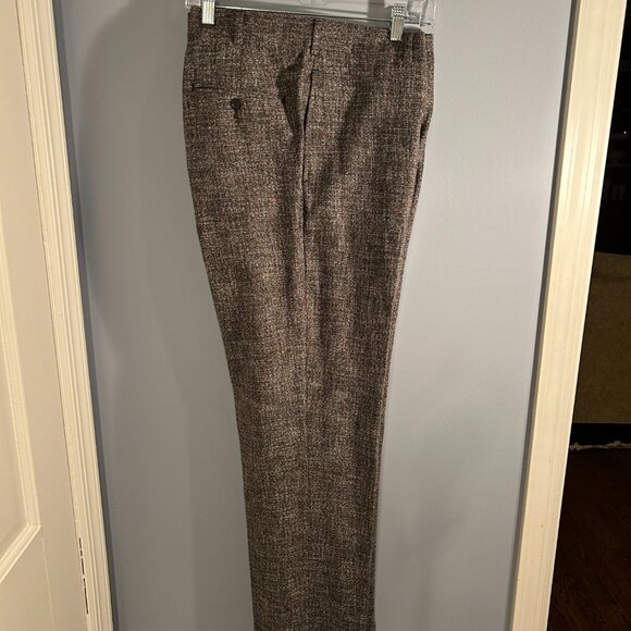 Brooks Brother 1818 Regent Italian Tweed Trousers Grey Wool Silk Cot Bld, 38x31 - Picture 2 of 10